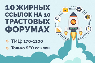 10 уникальных постов со ссылкой на 10 трастовых форумах