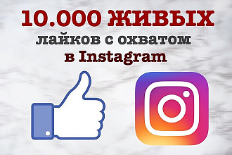 10000 живых лайков с охватом в instagram