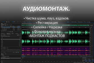 Аудио-монтаж. Подкасты. Чистка, правка шумов