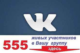 555 живых и качественных участников в Вашу группу