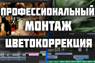 Профессиональный видеомонтаж и цветокоррекция