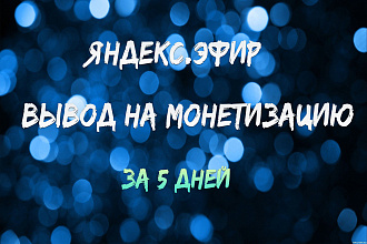 Яндекс. Эфир. Вывод на монетизацию Яндекс. Эфира за 5 рабочих дней