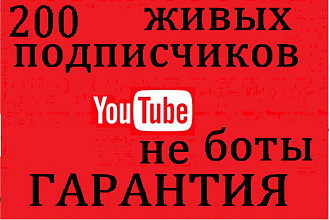 Добавлю 200 живых подписчиков YouTube