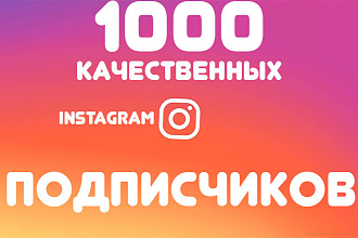 1000 очень качественных подписчиков на профиль в Instagram
