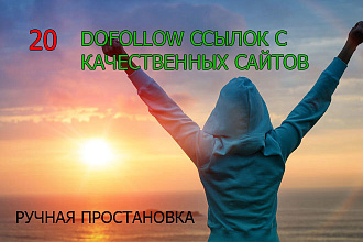 20 ссылок с качественных сайтов, ручная простановка