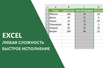 Сделаю таблицу excel. Быстро. Любая сложность
