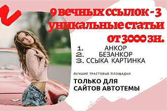 Вечные ссылки, уникальные статьи - авто тематика