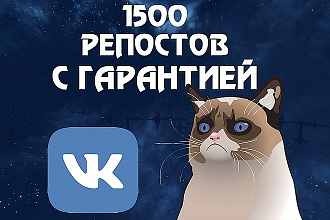 +1500 репостов на вашу запись ВК + бонус 500 лайков