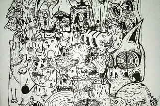 Психоделический арт, эскизы для тату в стиле Doodle