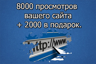 8000 просмотров сайта + 2000 просмотров в подарок