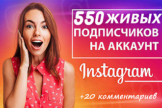 Привлеку 550 живых подписчиков + бонус