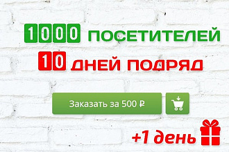 1000 посетителей в день