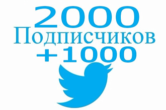 2000 твиттер подписчиков +1000 в подарок