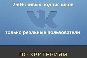 250 участников по критериям в группу Вконтакте