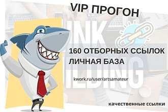 VIP прогон по отборной личной базе. 160 ссылок