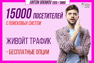 Посетители на сайт. 15000 чел. срок на ваш выбор от 10 до 90 дней