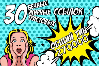 30 очень жирных вечных ссылок с трастовых сайтов с ТИЦ 270000
