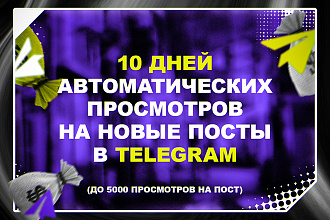 10 дней автоматических просмотров на все новые посты по 5000 просм