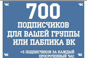 700 Подписчиков в вашу группу