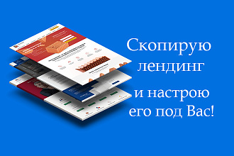 Скопирую Лендинг и настрою под вас