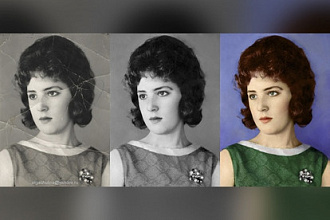 Реставрация, восстановление фотографий, оцветнение