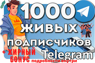 +1000 подписчиков на канал или группу Телеграм + жирный БОНУС
