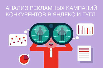 Ключевые слова, объявления и бюджеты 10 конкурентов в Яндекс и Google