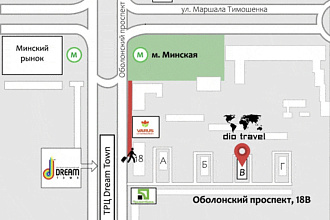 Анимированная схема проезда. Пешком или на транспорте