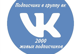 Добавлю в вашу группу ВК 2000 живых подписчиков