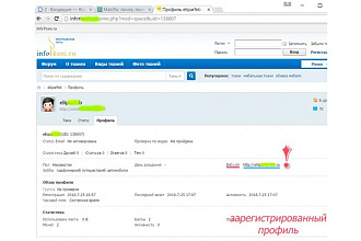 Продвижение сайта методом регистрации профилей на форумах и DLE сайтах