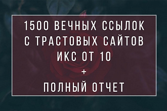 1500 вечных трастовых ссылок + Полный отчет. Прирост до + 40 ИКС