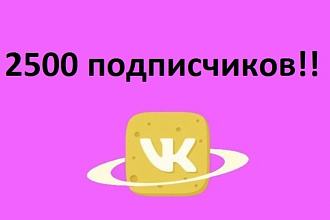 2.500 подписчиков в группу ВКонтакте - раскрутка