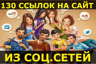 130 ссылок на Ваш сайт из социальных сетей за 2 дня
