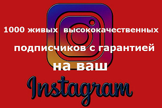 1000 высококачественных подписчиков на ваш инстаграм с гарантией 3 мес