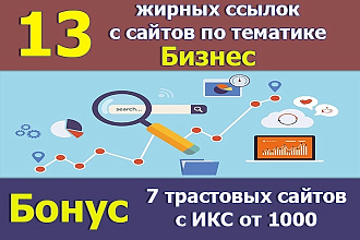 Ручное размещение ссылок бизнес тематики - высокий ИКС. Бонус