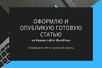 Оформлю и опубликую Вашу статью на WordPress
