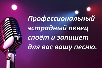 Профессиональный эстрадный певец споёт и запишет вашу песню