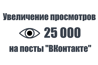 25000 просмотров на посты Вконтакте
