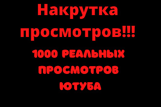 1000 реальных просмотров ЮТУБ+ЛАЙКИ