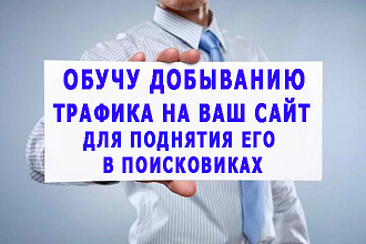 Научу добыче трафика на Ваш сайт для выхода сайта в ТОП поисковиков