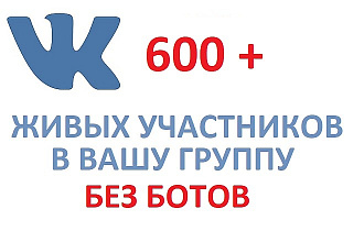600 живых участников в группу ВК вручную, без ботов