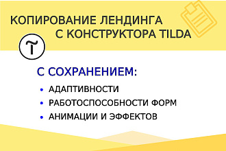 Копирование Landing page или сайта с конструктора Tilda
