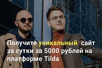Сделаю уникальный сайт за сутки за 5000 рублей на платформе Tilda