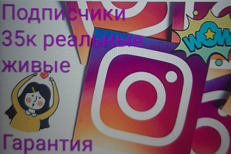 Подписчики 35к или болше до 60к , реальные живые подписчики цена 12000