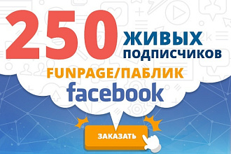 250 подписчиков на паблик FanPage в Фейсбук