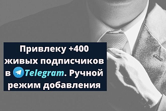 +400 живых подписчиков в Telegram. Ручной режим добавления
