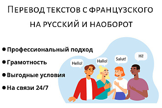 Переведу текст с французского на русский и наоборот + красиво оформлю