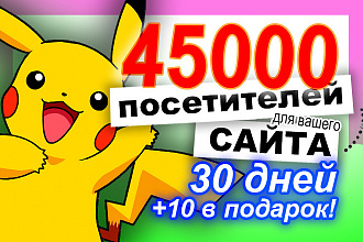 45000 посетителей на сайт за 30 дней
