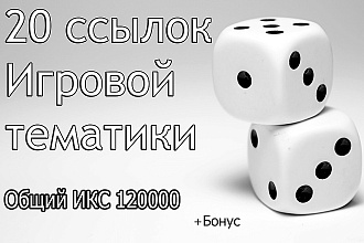 20 ссылок Игровой тематики, Общий ИКС 120000 плюс бонус