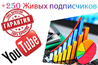 +250 подписчиков YouTube +лайки под любое видео